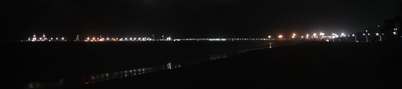 Iluminaão da ponte e pier a noite