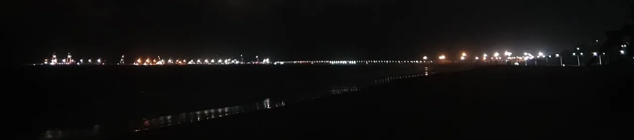 Iluminaão da ponte e pier a noite