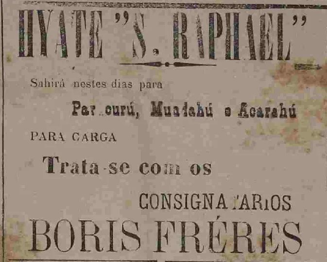 1901 - Jornal A República – propaganda da empresa Boris Fréres.