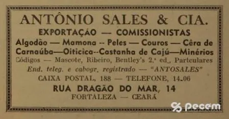 1946 - Propaganda da Antonio Sales e Cia no Almanaque do Ceará.