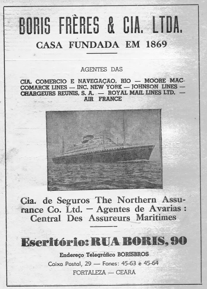 Propaganda publicada no primeiro volume do Anuário do Ceará - 1953-1954, de Waldery Uchou.