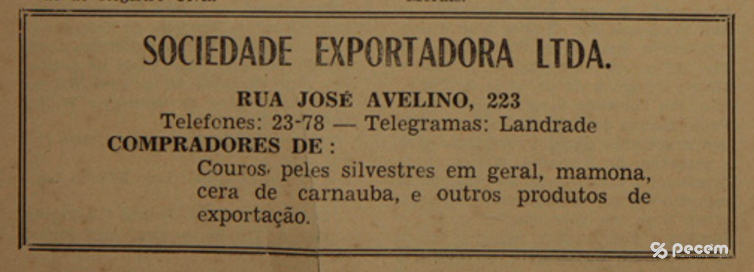 1953 - Propaganda da Empresa Jorge Steiner e Cia Ltda de importação e exportação  - Almanaque do Ceará