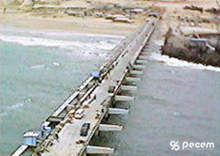 1998 Obra de construção da ponte de acesso - Parte mar