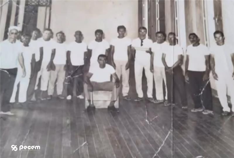 1968 - Membros da Comunidade do Pecém integrantes do grupo de Dança do Côco.