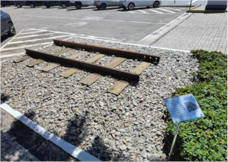 Trecho da primeira linha ferroviária do Porto do Pecém, do ano de 1998. Desmontada no ano de 2025 para dar lugar à linha da Transnordestina.