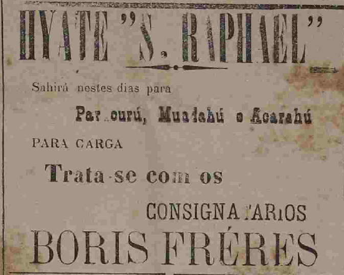 1901 - Jornal A República – propaganda da empresa Boris Fréres.