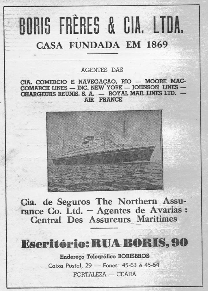 Propaganda publicada no primeiro volume do Anuário do Ceará - 1953-1954, de Waldery Uchou.